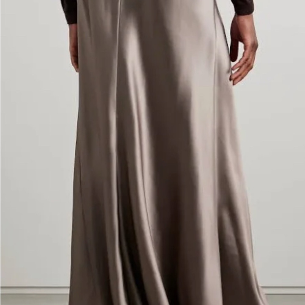 Ralph Lauren MASINA satin Maxi Skirt taupe 6 - Picture 4 of 5